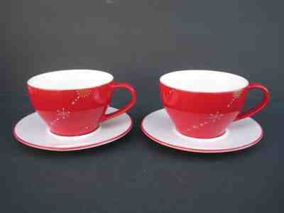 Starbucks Holiday 2006 Red Christmas Tree Cup & Saucer Set of 2 - Sold on eBay Nov, 6th 2018 for $19.45