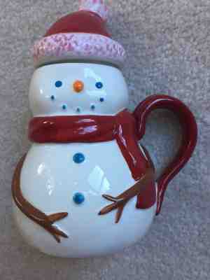 Starbucks Snowman Coffee Mug 2006 with Lid/Hat 12 oz - Holiday - Sold on eBay Nov, 5th 2018 for $3.00