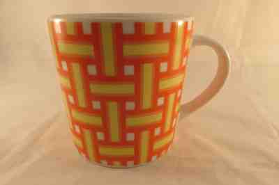 Starbucks 2006 orange gingham plaid stripes checkered coffee tea mug cup - Sold on eBay Nov, 4th 2018 for $5.00