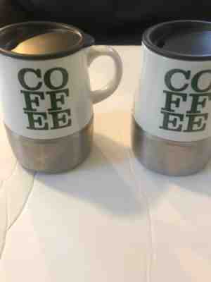 Set of 2 Starbucks Urban Desk Coffee Mug Stainless Steel Bottom 2006 - Sold on eBay Nov, 4th 2018 for $24.97