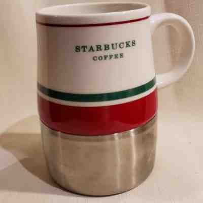 Starbucks Travel Mug Stainless Steel Ceramic Red White Green 2006 - Sold on eBay Nov, 3rd 2018 for $9.99