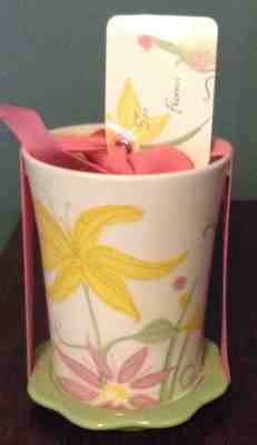NWT new Starbucks 2006 spring flowers coffee mug green coaster christmas gift - Sold on eBay Nov, 3rd 2018 for $8.99