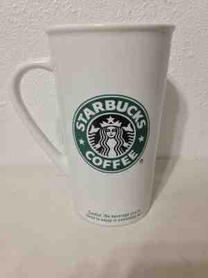 2006 Starbucks White Tall Matte Coffee Mug Cup Mermaid Logo Ceramic 16 oz. - Sold on eBay Nov, 2nd 2018 for $19.95