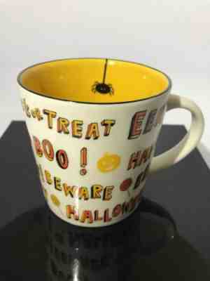 Starbucks 2007 Halloween Ceramic Coffee Mugs 16oz Spider Pumpkin BOO Yellow - Sold on eBay Nov, 18th 2018 for $7.00