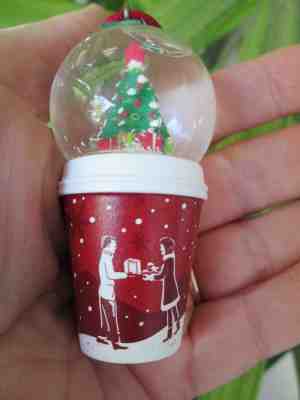 Rare 2007 Starbucks Snow Globe Snowglobe Christmas Tree Red White Cup Ornament - Sold on eBay Nov, 12th 2018 for $24.99