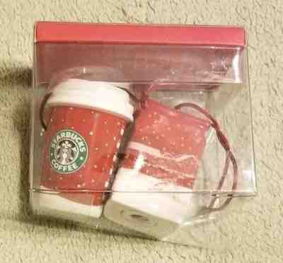 2007 EUC Old Logo To Go Cup Coffee Blend Bag STARBUCKS Duo Christmas Ornaments  - Sold on eBay Nov, 12th 2018 for $6.95