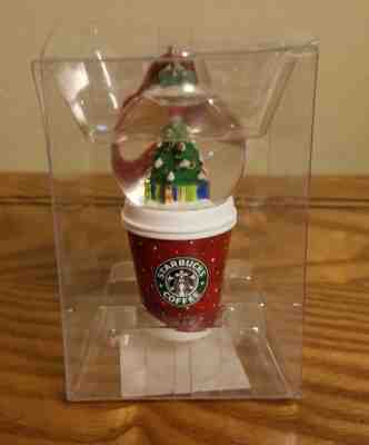 STARBUCKS 3" Holiday Mini Snow Globe on Cup CHRISTMAS TREE ORNAMENT 2007  - Sold on eBay Nov, 12th 2018 for $24.99