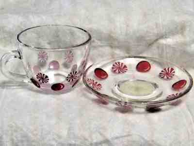 Starbucks Holiday 2007 Coffee Cup and Saucer Clear Christmas Peppermint NEW - Sold on eBay Nov, 8th 2018 for $9.99