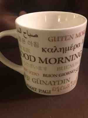 Starbucks Good Morning Multi-language Coffee/Tea  Mug/Cup, 2007, 16 oz - Sold on eBay Nov, 8th 2018 for $5.10