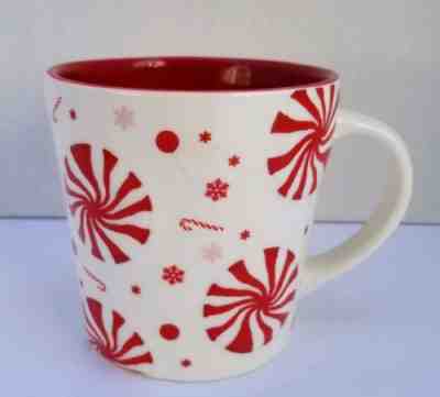 Starbucks Peppermint Candy Cane Coffee Mug Cup Red & White 16 OZ. 2007 christmas - Sold on eBay Nov, 7th 2018 for $19.98