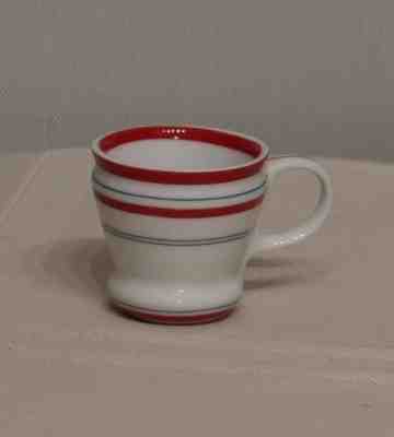 Starbucks 3 oz Demitasse Espresso Coffee Tea Cup White w/Red & Blue Stripes 2007 - Sold on eBay Nov, 7th 2018 for $9.99