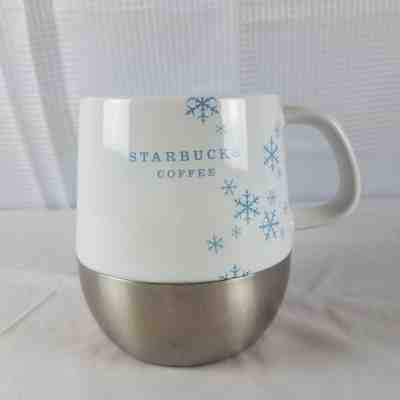 Starbucks Coffee Holiday 2007 Snowflakes Stainless Steel Bottom Cup Mug - Sold on eBay Nov, 4th 2018 for $9.99