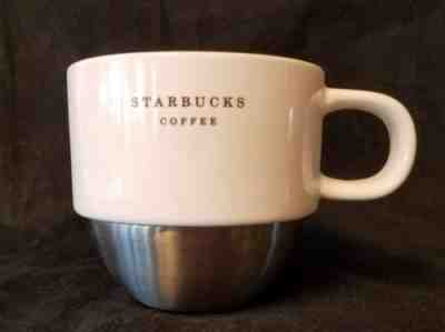 Starbucks Coffee Mug Cup 8 oz. White with Metal Bottom, 2007 Collection - Sold on eBay Nov, 4th 2018 for $8.00