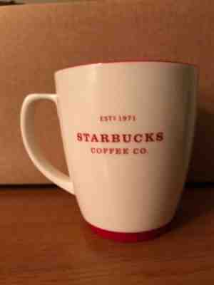 Starbucks Estd 1971 Large Mug White Red Letters & Trim 2007 Coffee Cup - Sold on eBay Nov, 4th 2018 for $8.99