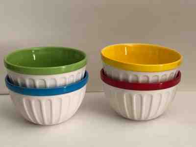 Starbucks White Primary Colors Ribbed Ice Cream Dish Dishes Bowl Bowls 2007 - Sold on eBay Nov, 4th 2018 for $34.99
