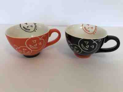 Starbucks Set of 2 Coffee Tea Mug Cup 10 oz Halloween Pumpkins Black & Orange  - Sold on eBay Nov, 4th 2018 for $29.49