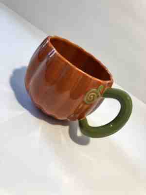 Starbucks 2007 Green Twisted Vine & Orange Pumpkin 13 Oz Coffee Tea Cocoa Mug - Sold on eBay Nov, 3rd 2018 for $10.50
