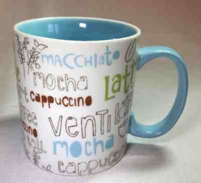 Starbucks 2007 Light Blue 16 oz Mug Cup Latte Mocha Cappuccino Venti Tall Coffee - Sold on eBay Nov, 2nd 2018 for $10.00