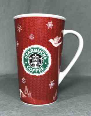 Starbucks 2008 Holiday Coffee Tall Mug 16 oz Christmas Tree Dove Deer Snowflakes - Sold on eBay Nov, 3rd 2018 for $7.99