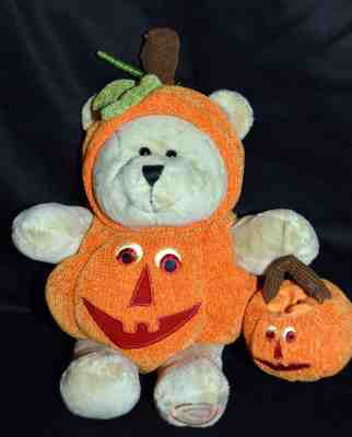 Starbucks Bearista Bear Plush Orange Pumpkin 2008 Halloween Jack o lantern Pail  - Sold on eBay Nov, 2nd 2018 for $5.99
