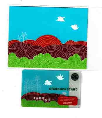 Starbucks Card + Sleeve "Swallow's Song" Spring 2008 - NEW MEGA RARE sleeve - Sold on eBay Nov, 2nd 2018 for $12.99