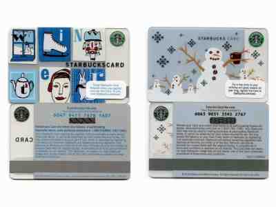 NEW NEVER USED 2008 Memories of the Season Winter & 2010 Snowman Starbucks Cards - Sold on eBay Oct, 31st 2018 for $4.95