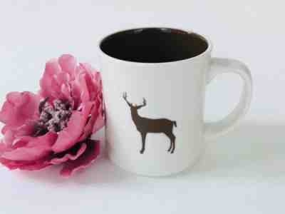 Starbucks Brown Mug Cup Deer Moose Elk Antlers Coffee Cup 2008 12oz - Sold on eBay Oct, 30th 2018 for $22.99