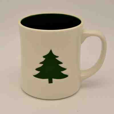 2008 Starbucks Coffee Mug Cup Impressed Green Tree & Writing Christmas Holiday - Sold on eBay Oct, 30th 2018 for $20.95