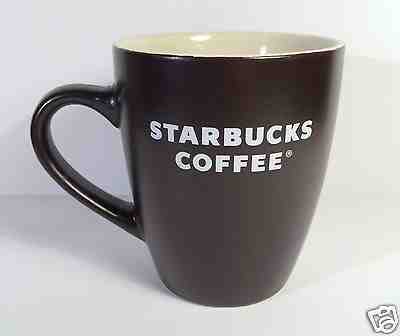 STARBUCKS Coffee Mug :: Brown w/ Cream Interior & White Lettering : 12 oz (2008) - Sold on eBay Oct, 29th 2018 for $11.95