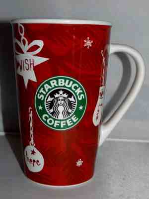 Starbucks Holiday 2009 Tall Mug 16oz. Christmas Desires Renew Hope Coffee Cup  - Sold on eBay Nov, 5th 2018 for $8.00