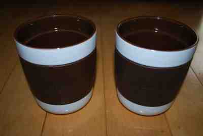 2 Starbucks 2009 Brown Rubber Sleeve No Handle 12 Oz Ceramic Mug Coffee Tea Cup - Sold on eBay Nov, 4th 2018 for $34.99