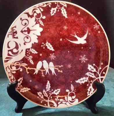Starbucks Plate Rosanna Doves Holiday Christmas Xmas Red & White & Gold 2010 - Sold on eBay Nov, 5th 2018 for $7.99