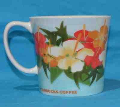 Starbucks 2010 Hibiscus Hawaii Lei Blue Porcelain Bone China Coffee Mug Cup - Sold on eBay Nov, 5th 2018 for $20.00