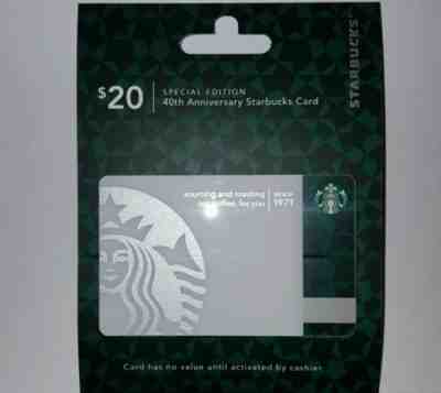Starbucks Gift Card 2010 40th Anniversary Special Edition Hanger No value GC - Sold on eBay Nov, 5th 2018 for $6.49