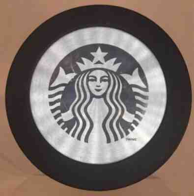 2010 Etched STARBUCKS Black & Silver 14 Oz Mermaid Mug Rubber COASTER/LID ONLY - Sold on eBay Nov, 4th 2018 for $6.50