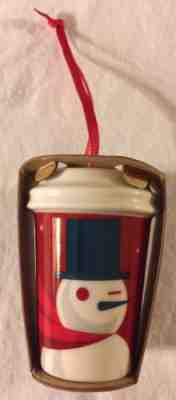 NEW Starbucks Christmas 2012 Ceramic Winking Snowman To Go Cup Ornament - Sold on eBay Nov, 11th 2018 for $8.00