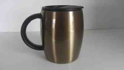 2012 STARBUCKS 14 OZ STAINLESS STEEL BARREL TRAVEL MUG WITH LID..NEAR MINT - Sold on eBay Nov, 5th 2018 for $20.00