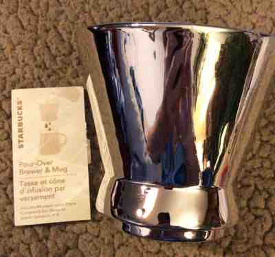 2013 Starbucks Coffee Pour-Over Ceramic Cone Brewer (TOP ONLY) Silver  - Sold on eBay Nov, 17th 2018 for $22.00