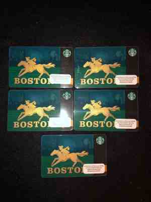 5 x Starbucks Card Boston Lot 2013 Paul Revere 2013 Retired  - Sold on eBay Nov, 12th 2018 for $10.99
