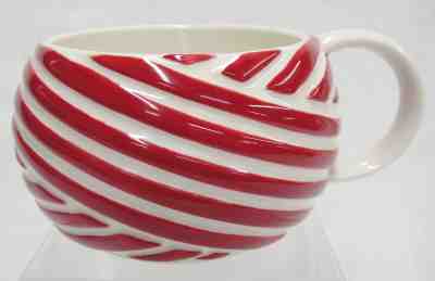 Starbucks Coffee Mug 2013 Christmas Red Candy Stripe Rounded 12 oz Excellent - Sold on eBay Nov, 6th 2018 for $11.69