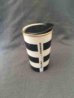 2013 Starbucks Alice & Olivia by Stacey Bendet Ceramic Tuxedo 12 oz Travel Mug - Sold on eBay Nov, 5th 2018 for $6.99