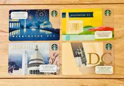 4 Starbucks Cards Washington DC City Set Lot New 2013 2014 2015 2016 - Sold on eBay Nov, 5th 2018 for $7.99