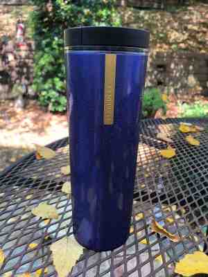 Starbucks Coffee Travel Tumbler Mug BLUE SPARKLE 16 fl oz 2013 - Sold on eBay Nov, 5th 2018 for $8.50