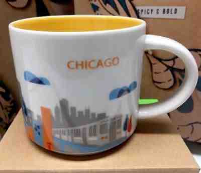Starbucks Chicago You Are Here Collection 2013 Mug STARBUCKS Coffee Tea 14 oz - Sold on eBay Nov, 5th 2018 for $19.88