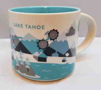 Starbucks Lake Tahoe California You Are Here Mug Cup Blue Gray 14oz 2013  - Sold on eBay Nov, 4th 2018 for $19.95