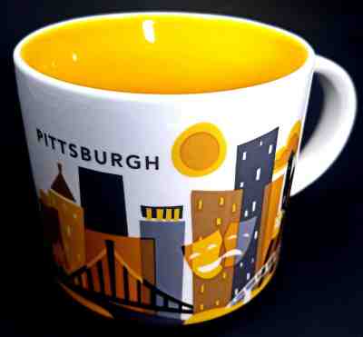 Starbucks PITTSBURGH 14 oz Coffee Mug You Are Here City Skyline 2013 Ceramic Cup - Sold on eBay Nov, 4th 2018 for $16.99
