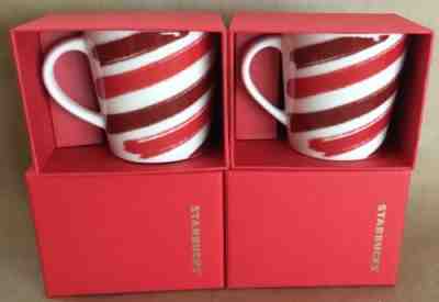 2 Starbucks 2014 Demi 3 Oz Mini Mug Red & White Stripes Espresso Cup MINT SKU - Sold on eBay Nov, 9th 2018 for $14.49