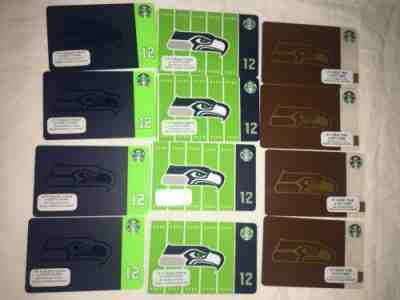 Starbucks Cards Lot/12 NEW Seattle Seahawks NFL 2015, 2016, 2017 NCV Free Ship - Sold on eBay Nov, 18th 2018 for $12.50