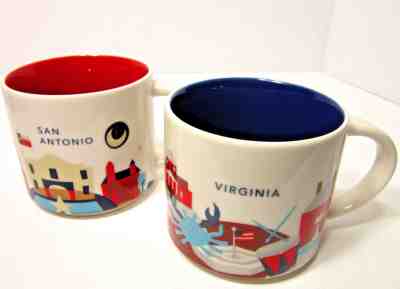 Starbucks Coffee YOU ARE HERE Collection 2013 SAN ANTONIO (TEXAS), 2015 VIRGINIA - Sold on eBay Nov, 14th 2018 for $17.99