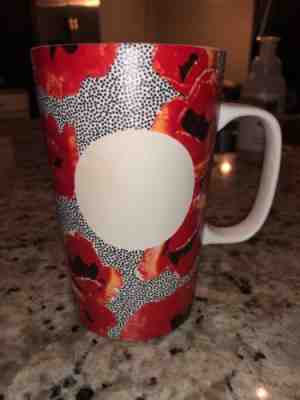 Starbucks 2015 Dot Series Red Poppy Flower Coffee Mug Tea Cup 16 Oz 473ml  - Sold on eBay Nov, 11th 2018 for $5.99